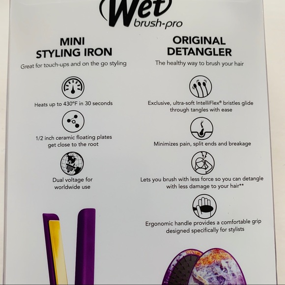 Wet Brush Detangling Brush & Mini Styling Iron - Picture 6 of 6